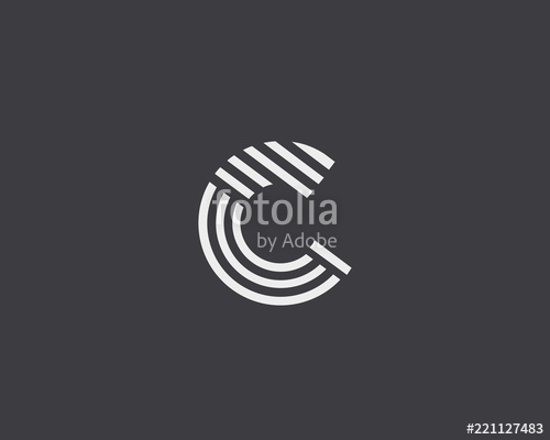 500x400 Letter C Vector Line Logo Design Creative Minimalism Logotype