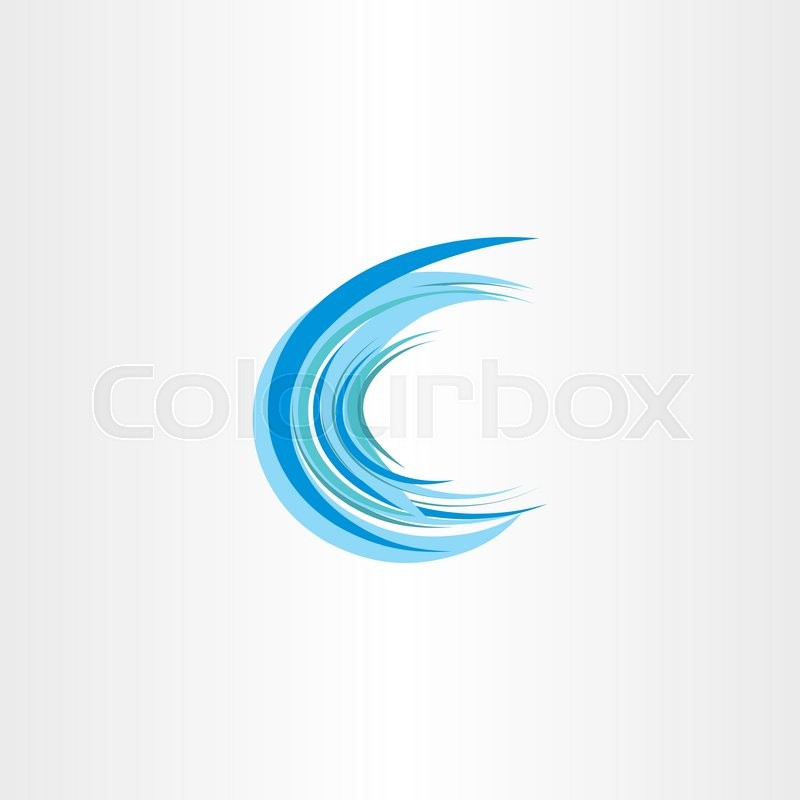 800x800 Blue Water Wave Letter C Vector Icon Stock Vector Colourbox