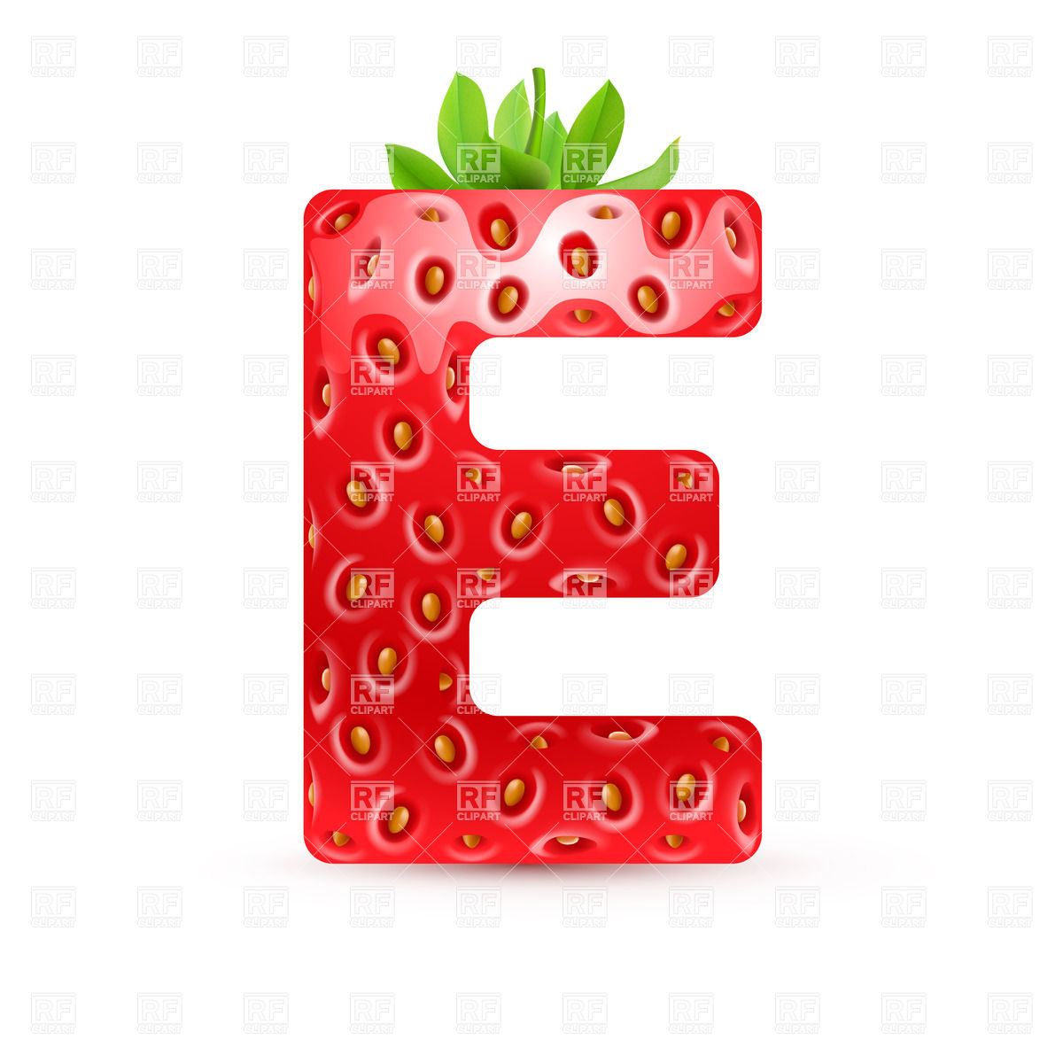 Strawberry Style Font, Letter E Vector Image Of Design Elements 1200x1200 Strawberry Style Font, Letter E Vector Image Of Design Elements