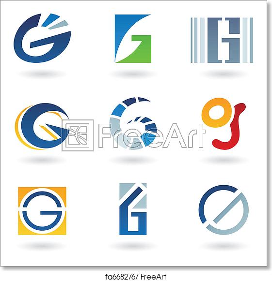 561x581 Free Art Print Of Abstract Icons For Letter G Vector Illustration