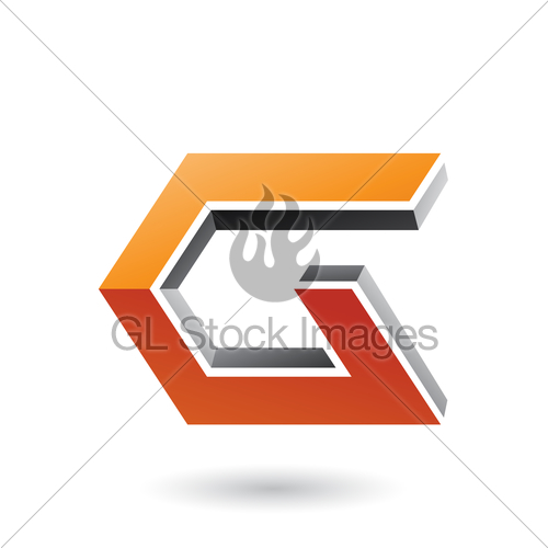 500x500 Grey And Orange Angled Icon For Letter G Vector Illust Gl
