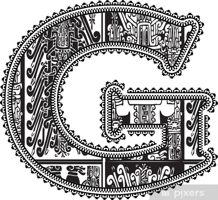 700x643 Ancient Letter G Vector Illustration Sticker