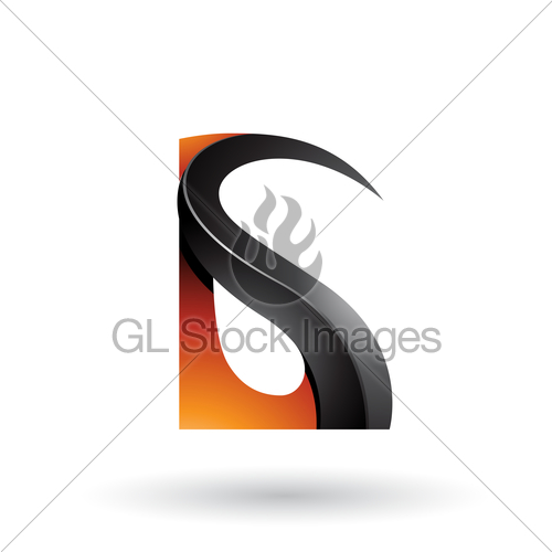 500x500 Orange And Black Glossy Curvy Embossed Letter G Vector Il Gl