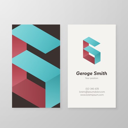 450x450 Business Card Isometric Letter G Vector Template Vector Business