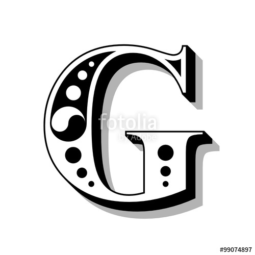 500x500 Classic Vintage Font, Letter G, Vector Stock Image And Royalty