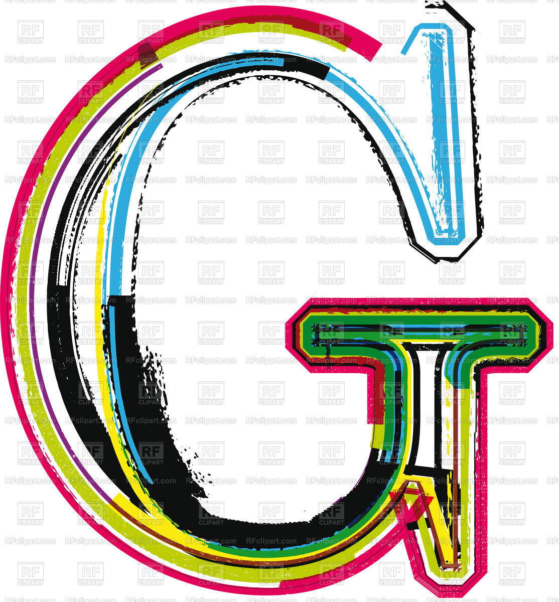 1114x1200 Colorful Grunge Font Letter G Vector Image Of Fonts Type