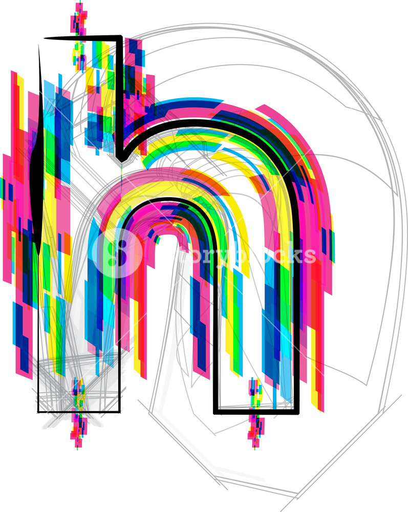 797x1000 Font Illustration Letter H Vector Illustration Royalty Free