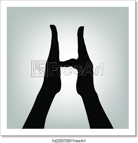 561x581 Free Art Print Of Silhouette Woman Hand Letter H Silhouette
