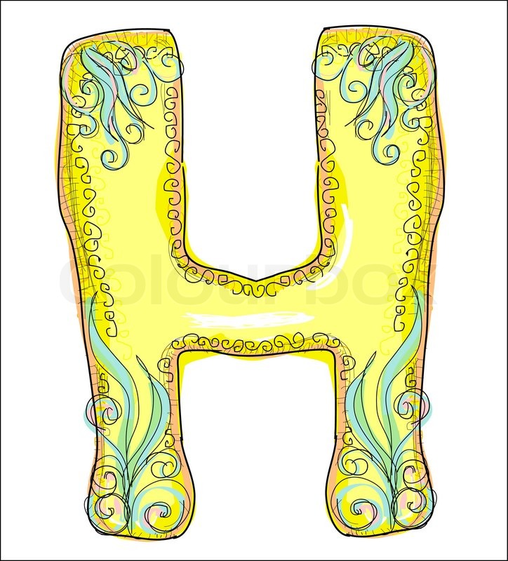 724x800 Alphabet, Golden Letter H Stock Vector Colourbox