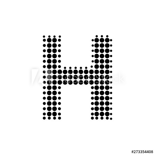 500x500 Halftone Letter H Vector Logo In Pop Art Style New Design