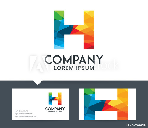 500x432 Letter H Vector Logo And Business Card Template