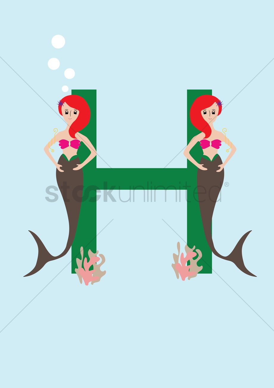 919x1300 Letter H Vector Image