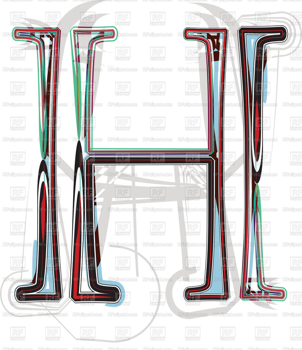 1036x1200 Rough Color Font Illustration Letter H Vector Image Of Fonts
