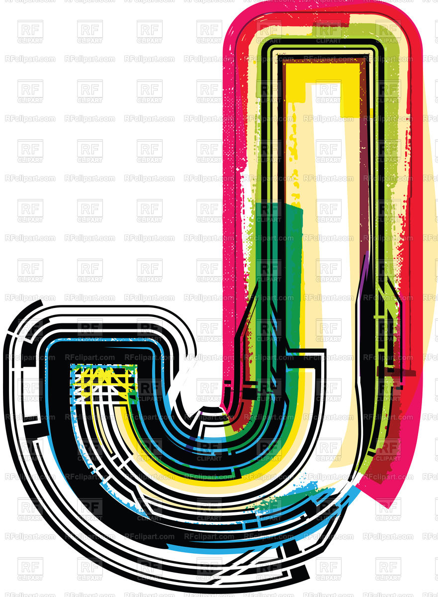 881x1200 Colorful Grunge Letter J Vector Image Of Fonts Type Aroastock