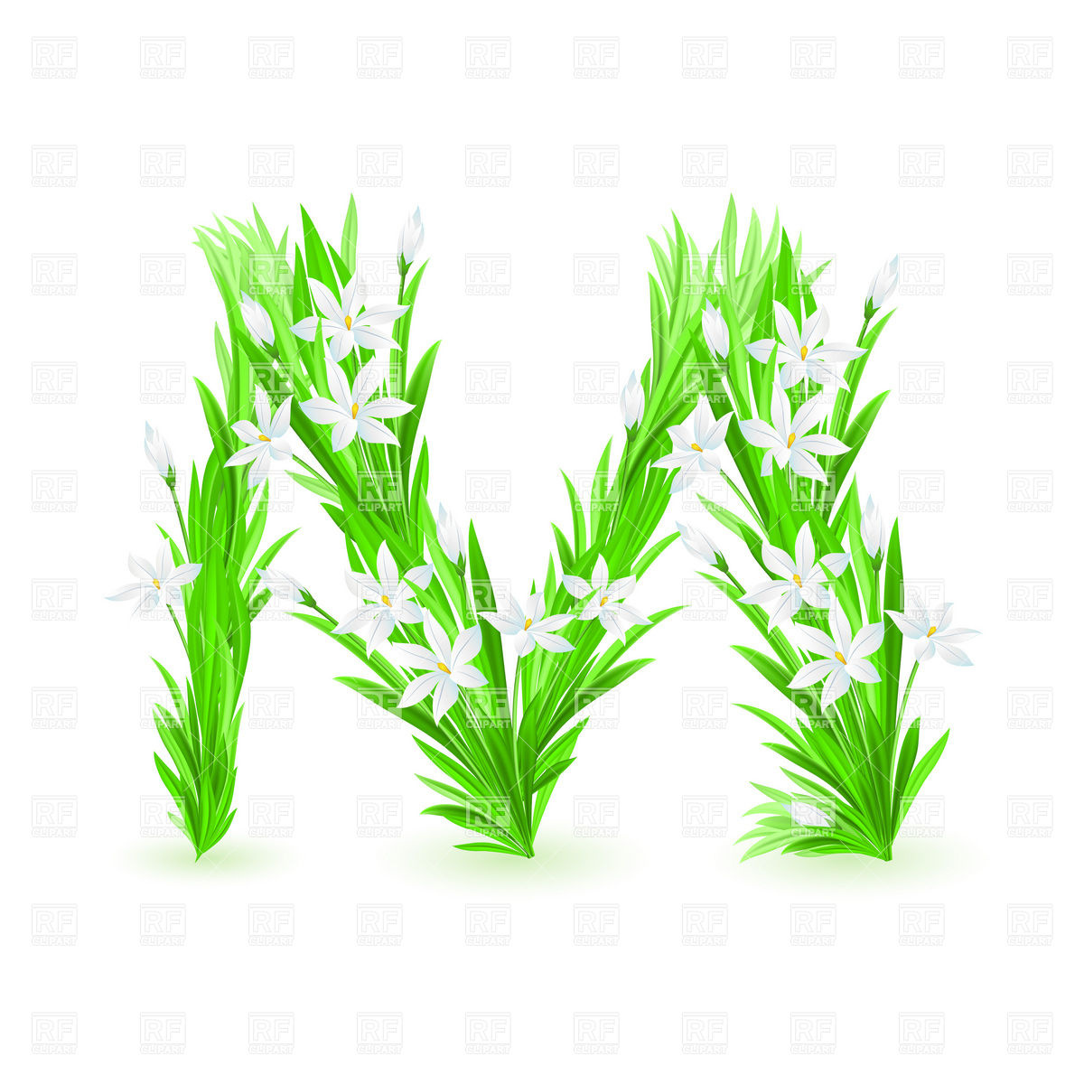 Grass And Spring Flowers Font Letter M Vector Image Of Backgrounds 1200x1200 Grass And Spring Flowers Font Letter M Vector Image Of Backgrounds