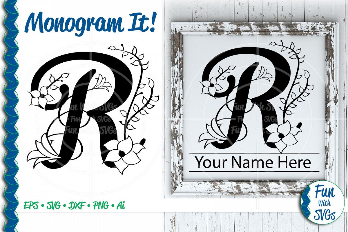 1200x800 Monogram Letter R, Vector, Clip Art