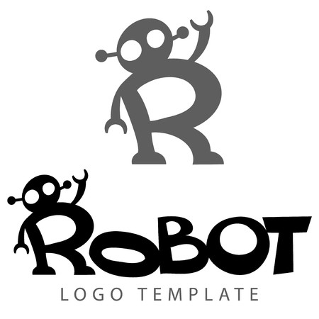 450x450 Stylized Lettring With Picture Of Robot Like Letter R