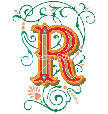 380x400 Floral Letter R Vector Alphabet Floral Letters, Lettering