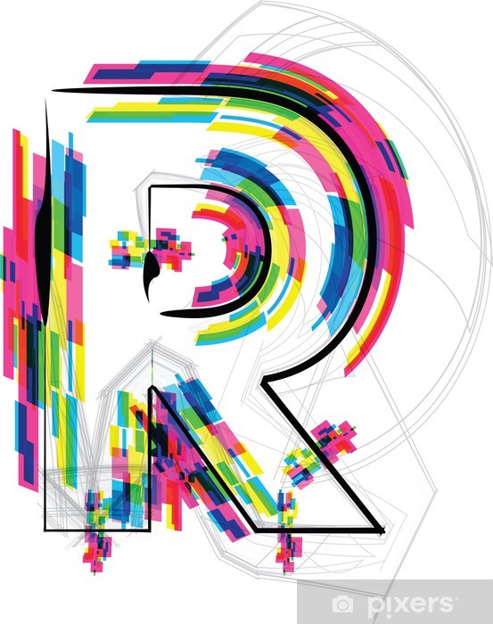 553x700 Font Illustration Letter R Vector Illustration Sticker Pixers