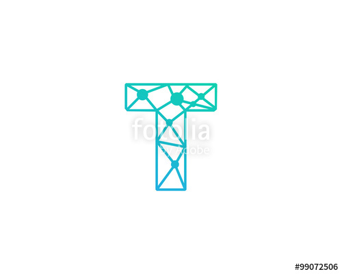 500x400 Connect Line Letter T Logo Design Template Element Stock Image