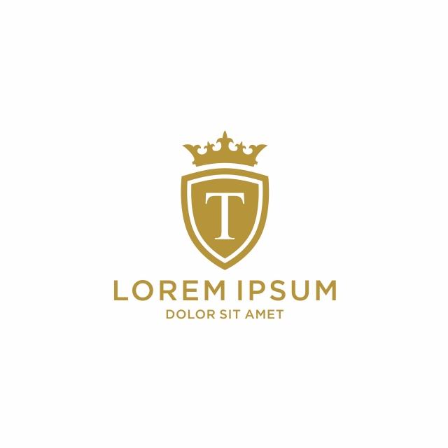 640x640 Luxury Letter T With Gold Crown Icon Logo Vector Template For Free