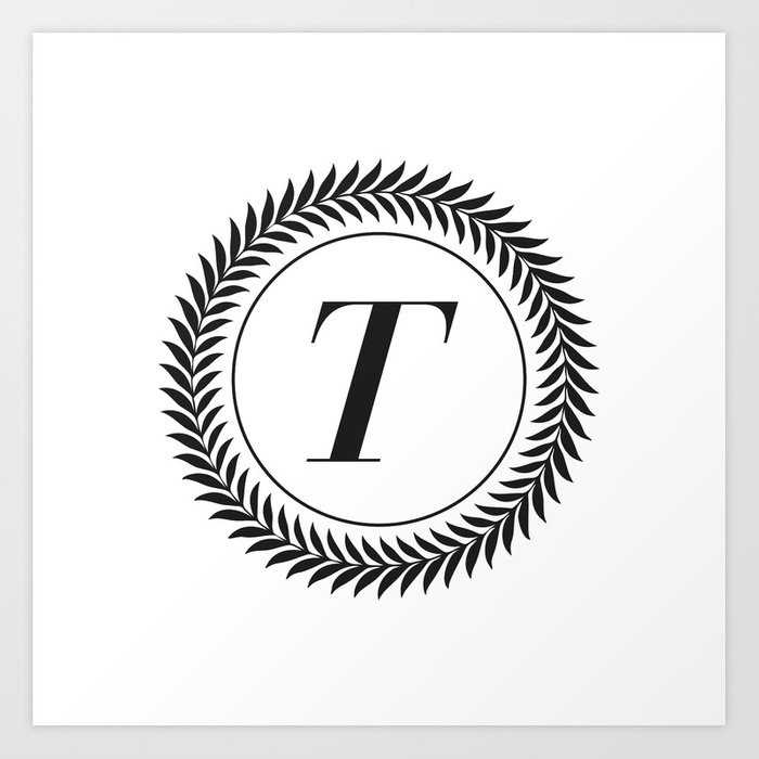 Monogram Laurel Wreath Design In White 700x700 Monogram Laurel Wreath Design In White