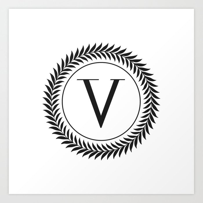 700x700 Monogram Laurel Wreath Design In White