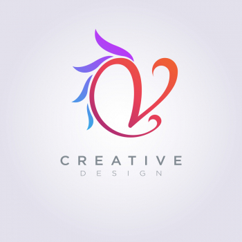 350x350 V Letter Alphabet Image Logo