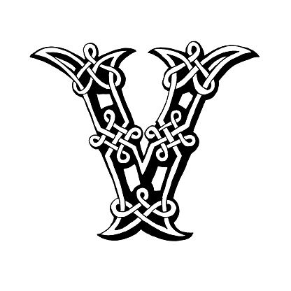 416x416 Celtic Letter V Vector Art Illustration Celtic Irish Celtic