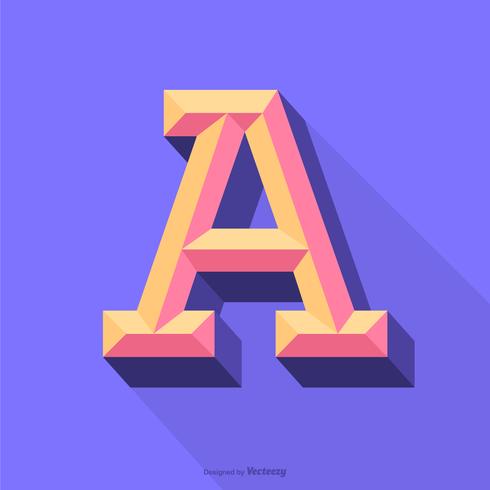 490x490 Colorful Beveled Letter A Typography Vector Design