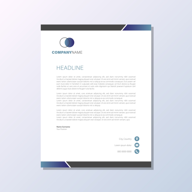 Blue Modern Corporate Identity Business Letterhead Vector Design 640x640 Blue Modern Corporate Identity Business Letterhead Vector Design