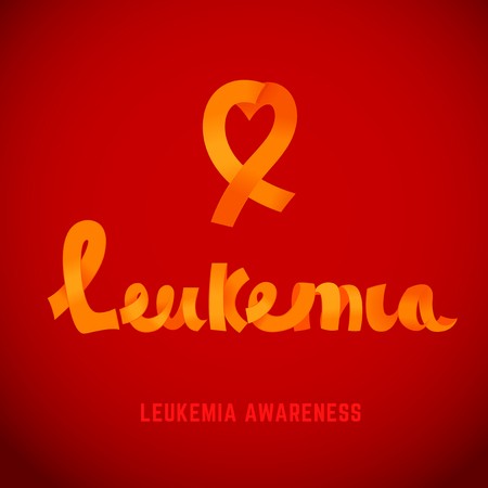 450x450 Leukemia Awareness Image With Orange Ribbon Lettering And Cancer