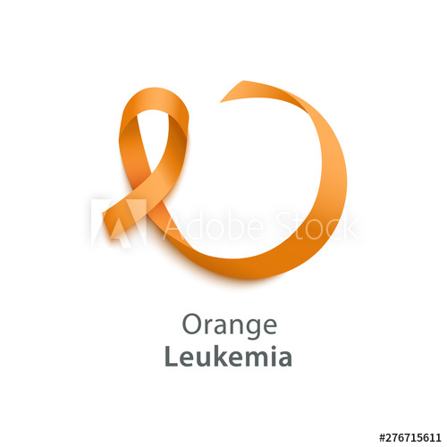 500x500 Vector Orange Ribbon As Symbol Of Animal Abuse, Leukemia Awareness
