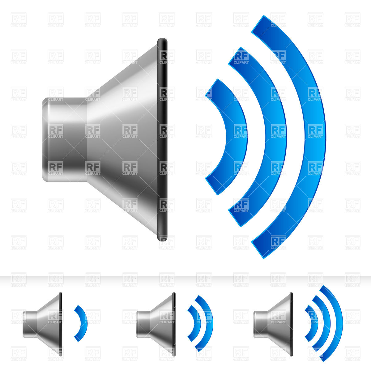 Loudspeaker Icons With Different Volume Level Vector Image 1200x1200 Loudspeaker Icons With Different Volume Level Vector Image
