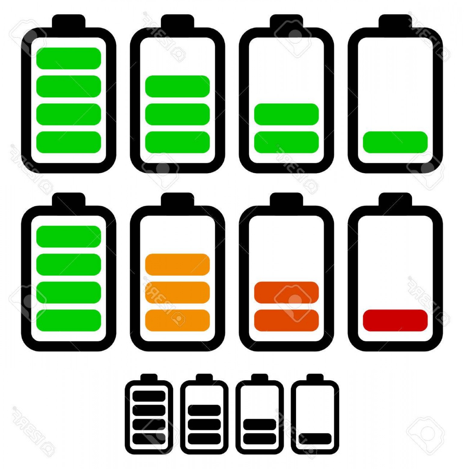 Photostock Vector Illustration Of Battery Level Indicators Battery 1544x1560 Photostock Vector Illustration Of Battery Level Indicators Battery