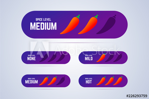 Spice, Pepper Level Vector Illustration For Web Or Print 500x334 Spice, Pepper Level Vector Illustration For Web Or Print