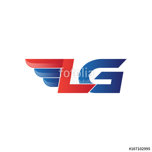 500x500 Fast Initial Letter Lg Logo Vector Wing Stock Image And Royalty
