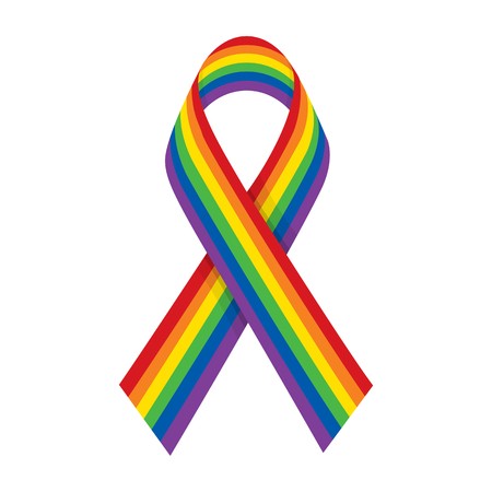 450x450 Rainbow Ribbon Lgbt Support Symbol And Flag Vector Illustration
