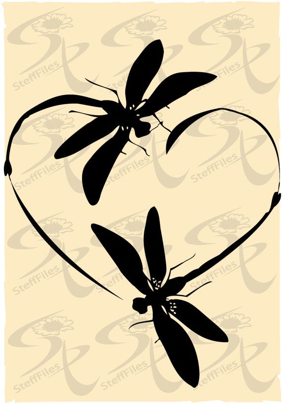 570x817 Vector Dragonfly, Love,heart,clipart,valentines,dxf, Png