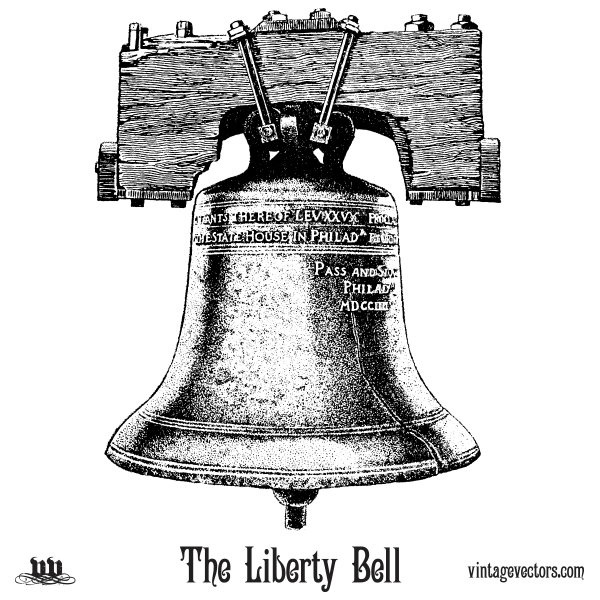 600x600 Vector Art The Liberty Bell Vintage Vectors