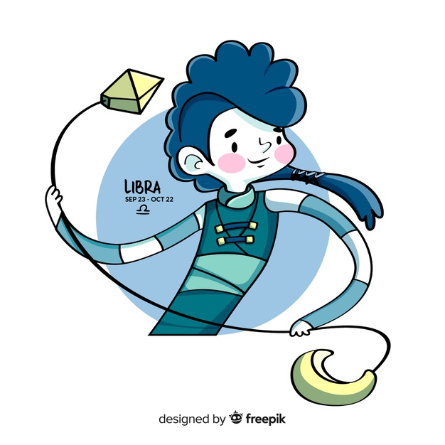 626x626 Hand Drawn Warrior Libra Character Vector Free Download