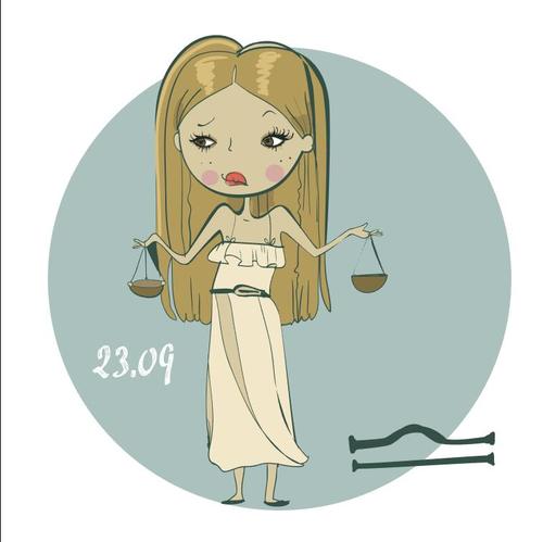 500x499 Constellation Girl Cartoon Libra Vector Free Download