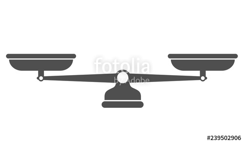 500x293 Scales, Flat Design, Libra, Vector Illustration Isolated On White