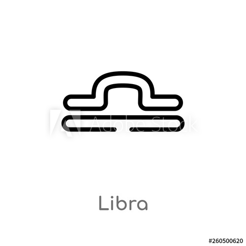 500x500 Outline Libra Vector Icon Isolated Black Simple Line Element