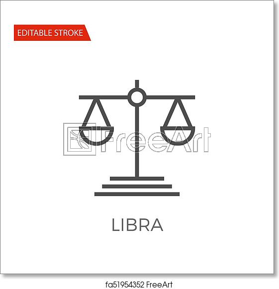 561x581 Free Art Print Of Libra Vector Icon Libra Thin Line Vector Icon