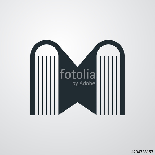 500x500 Logotipo Con Letra M Con Libros En Fondo Gris Stock Image