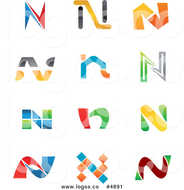 600x620 Royalty Free Vector Of Colorful Letter N Logos