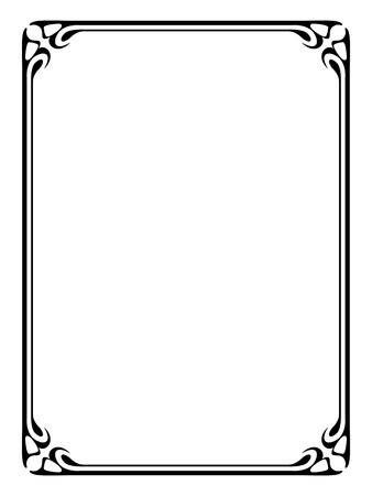 338x450 Vector Art Nouveau Black Modern Ornamental Decorative Frame