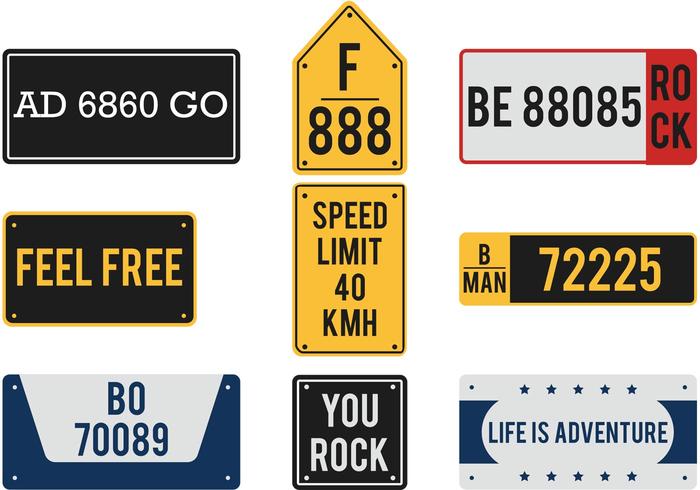 License Plate Vector Pack 700x490 License Plate Vector Pack