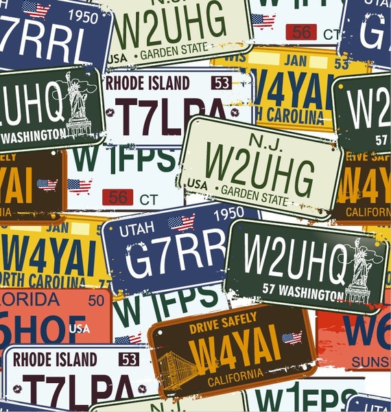 Vintage License Plates Vector Set Free Vector In Encapsulated 570x600 Vintage License Plates Vector Set Free Vector In Encapsulated